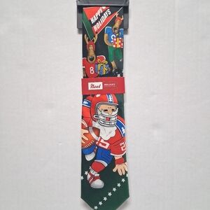 Crazy Holiday Santa Football Necktie NWT